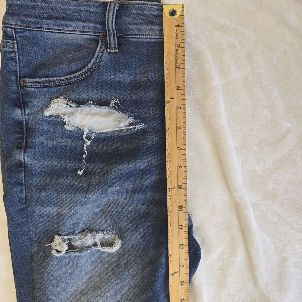 American Eagle Next Level Stretch Hi Rise Jegging Distressed Blue Jeans Size 14 - Picture 8 of 8